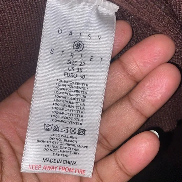 *SOLD* Daisy Street Brown zip up knit cardigan - Picture 5 of 5